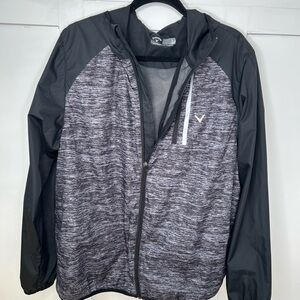 Callaway Men's Black and Gray Jacket size large new golf windbreaker